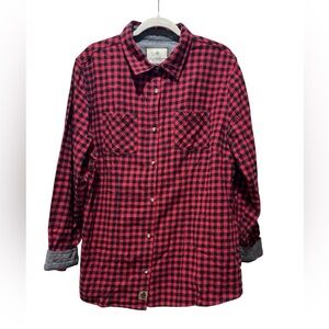 LEGENDARY WHITETAILS Red & Black Buffalo Check Button-Up Flannel Shirt Size XXL
